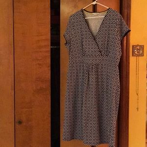 Boden Cap Sleeve Cotton Dress. US 16R Blue & White